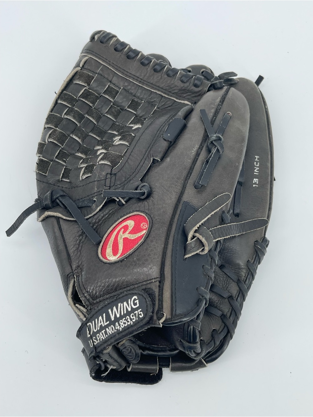 Rawlings 13 inch Black Leather Dual Wing Baseball or Softball Glove